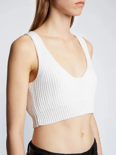 Ribbed Cropped Women's Sweater Top