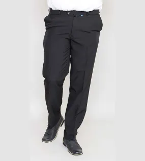 D555 Big Mens Black Trousers With Adjustable Waist (MAX BLACK)