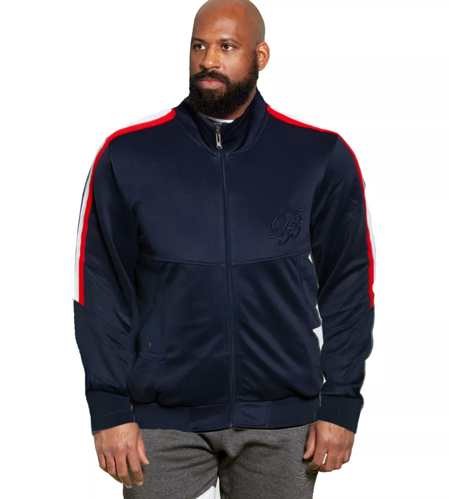 Big and Tall Men's Couture Zip Up Jacket With Taping Detail (BROOKES)