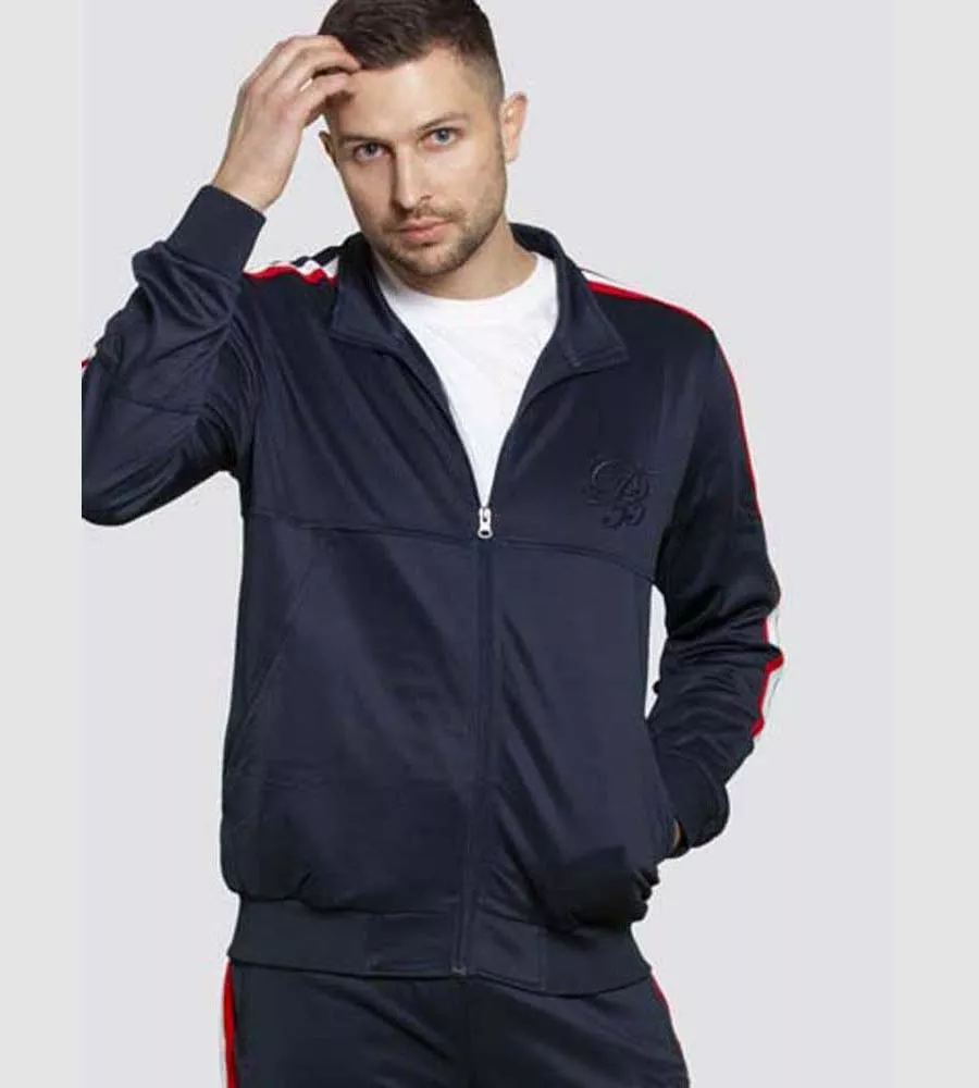 Big and Tall Men's Couture Zip Up Jacket With Taping Detail (BROOKES)