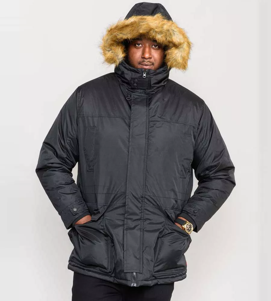 D555 Big Men's Parka Style Jacket With Detachable Fur Trim (LOVETT)