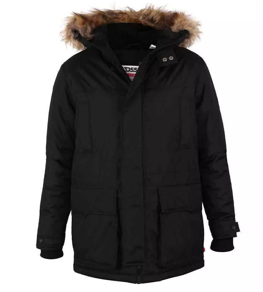 D555 Big Men's Parka Style Jacket With Detachable Fur Trim (LOVETT)