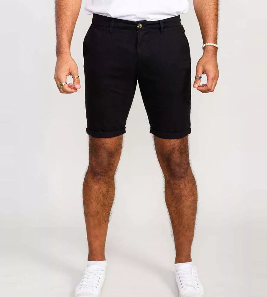 D555 Black Stretch Chino Shorts for Men (NELSON 2)