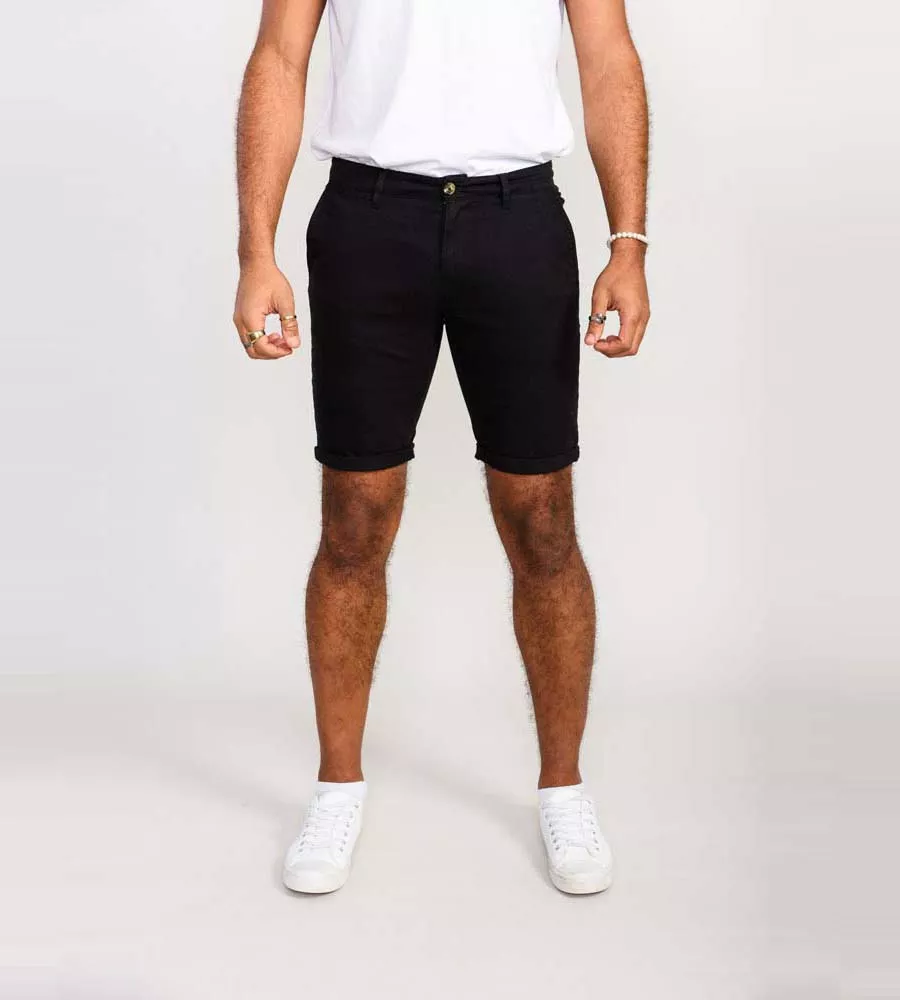 D555 Black Stretch Chino Shorts for Men (NELSON 2)