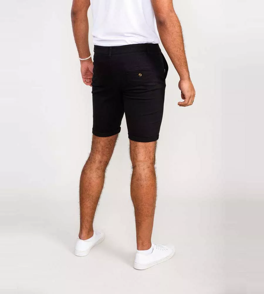 D555 Black Stretch Chino Shorts for Men (NELSON 2)