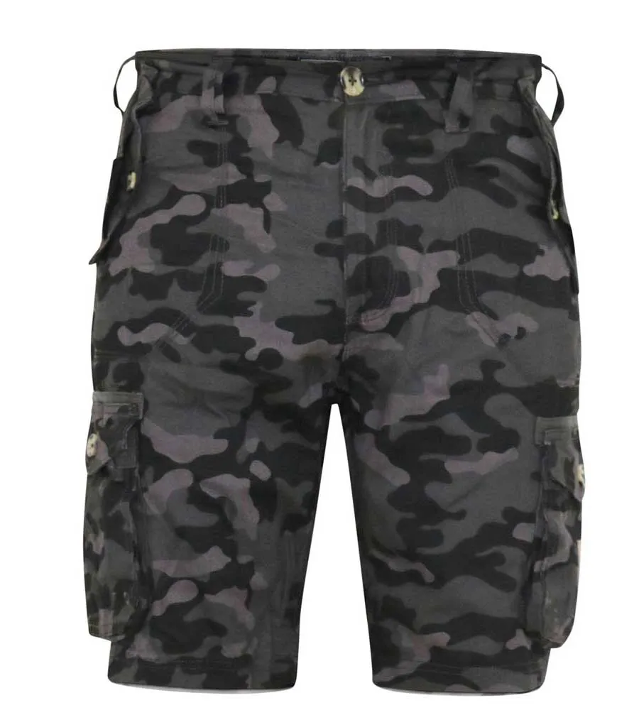 D555 Mens ZAVIER Camouflage Print Cargo Shorts