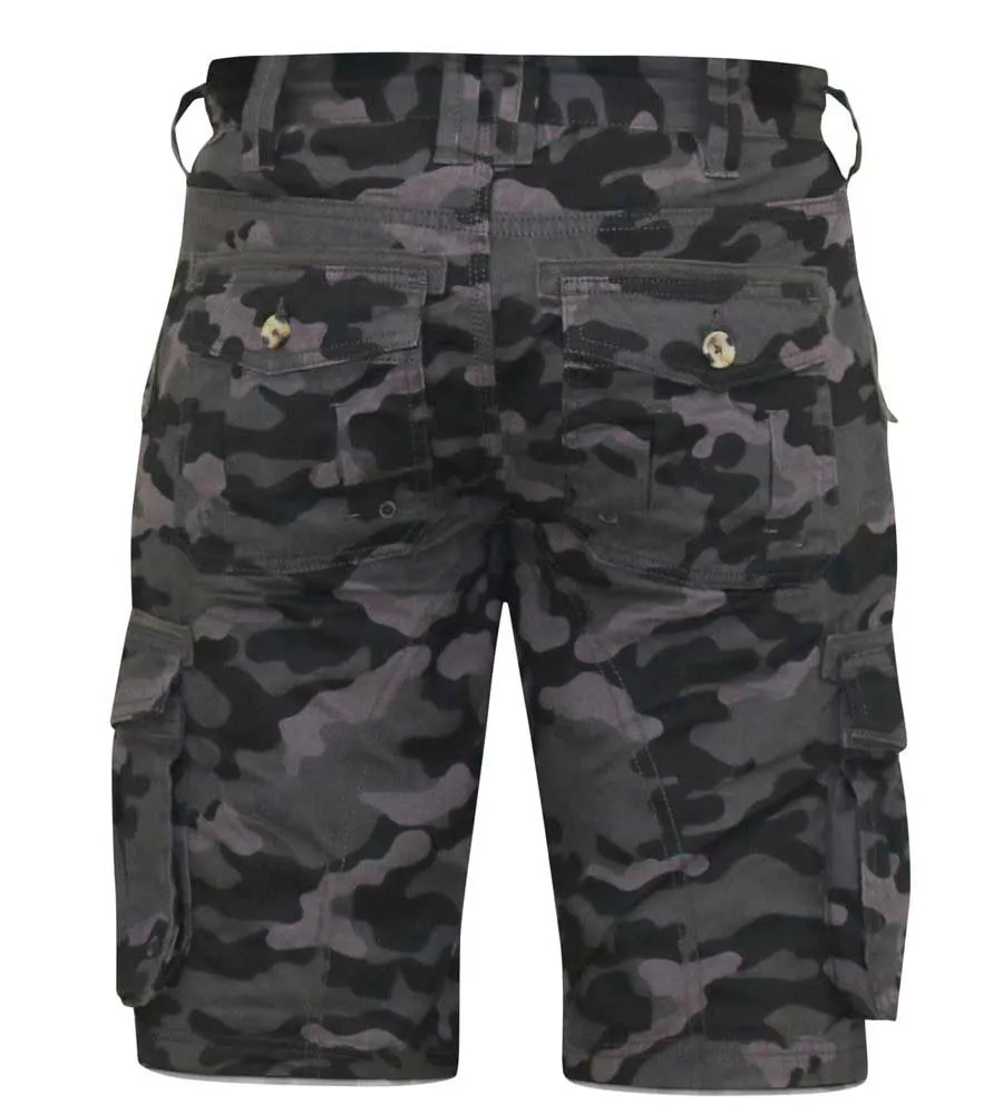 D555 Mens ZAVIER Camouflage Print Cargo Shorts