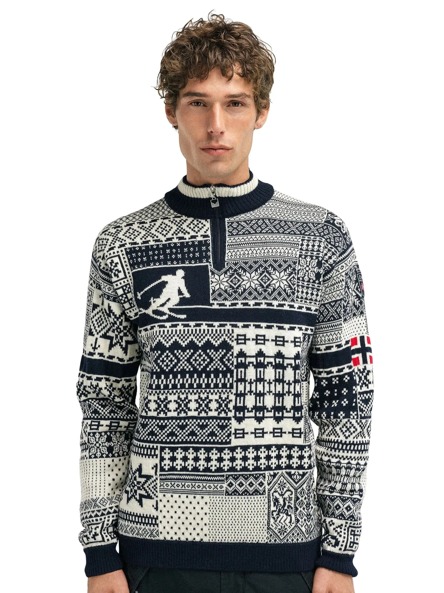 Dale of Norway Men's History Sweater in Navy/Off White