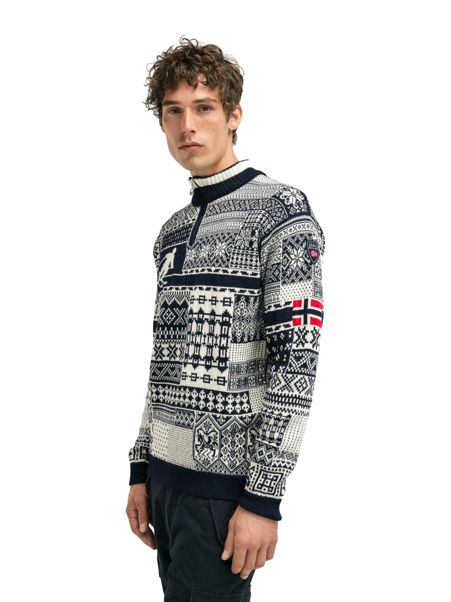 Dale of Norway Men's History Sweater in Navy/Off White