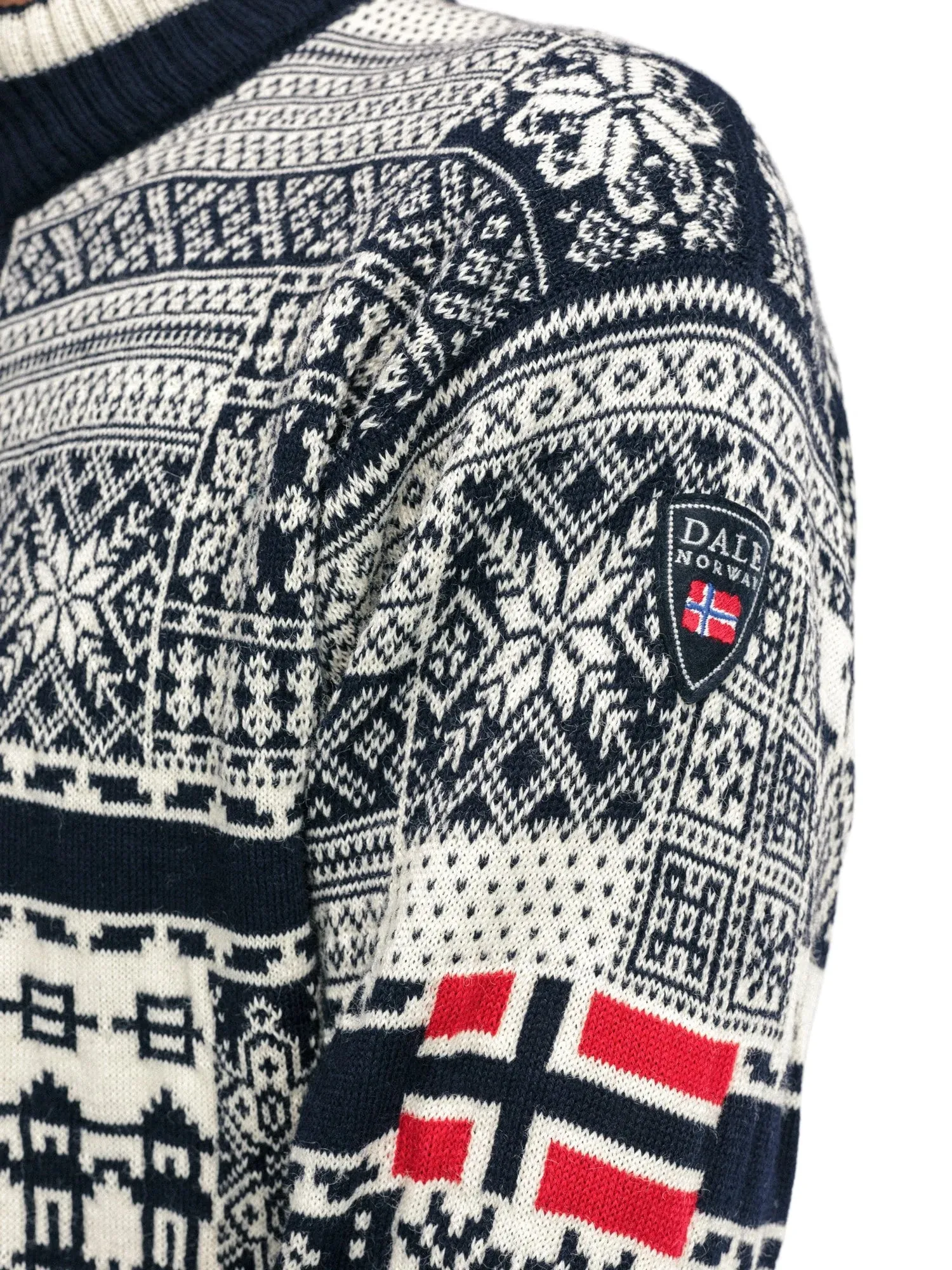 Dale of Norway Men's History Sweater in Navy/Off White