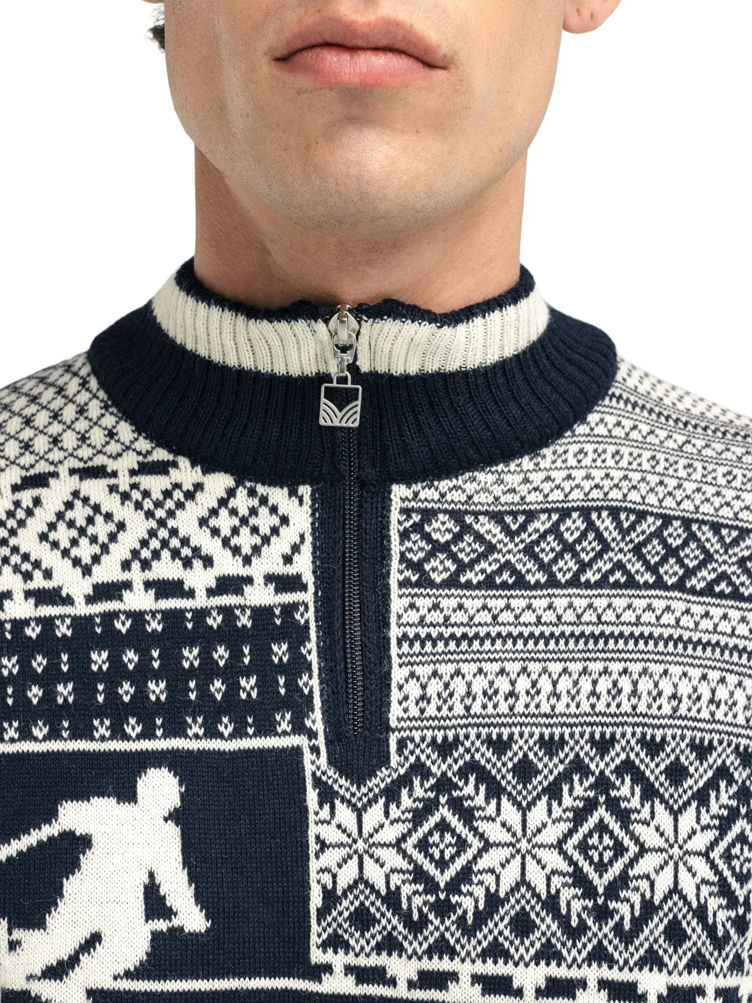 Dale of Norway Men's History Sweater in Navy/Off White