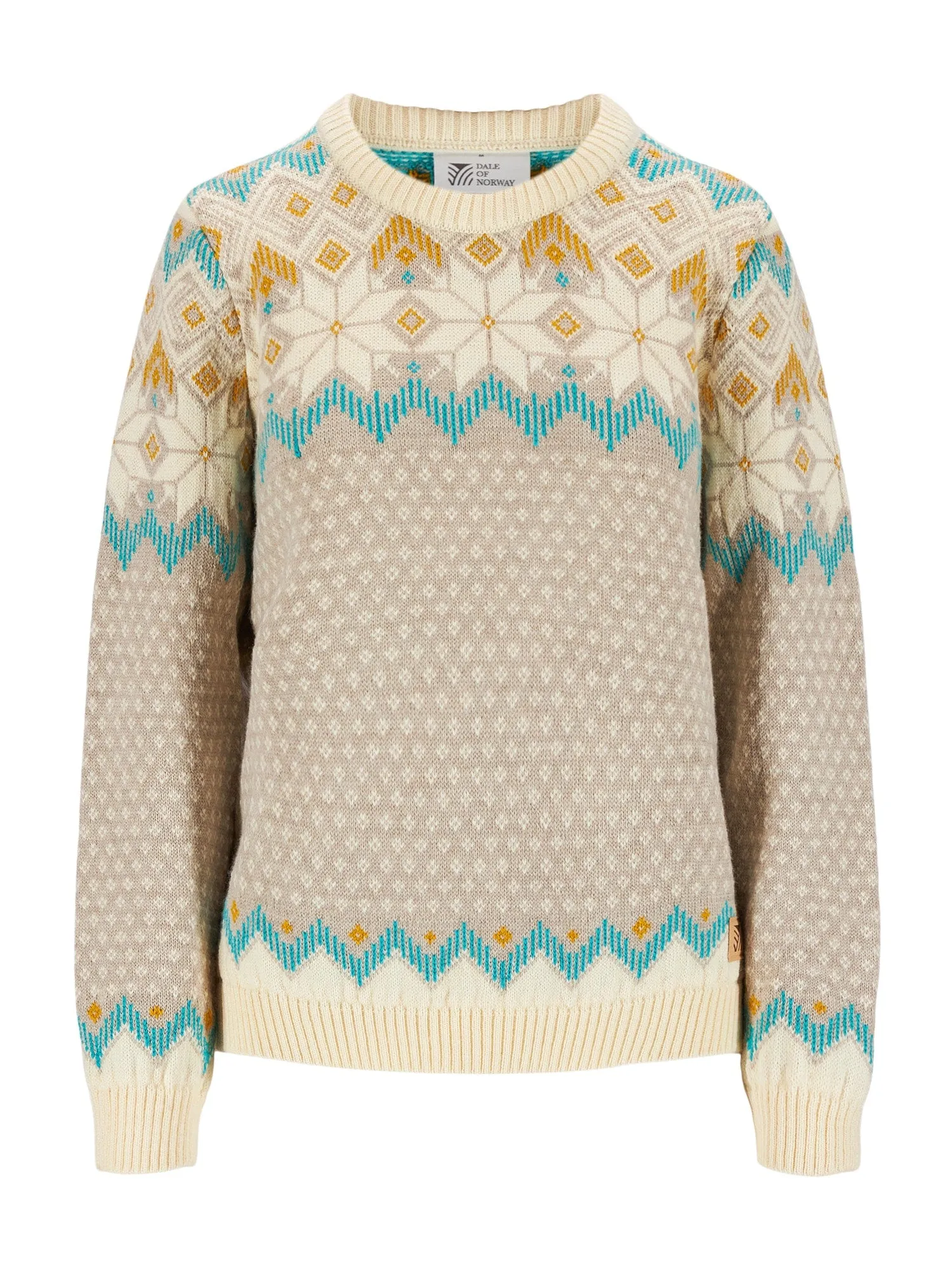 Dale of Norway Women's Vilja Sweater Sandstone Off White Peacock