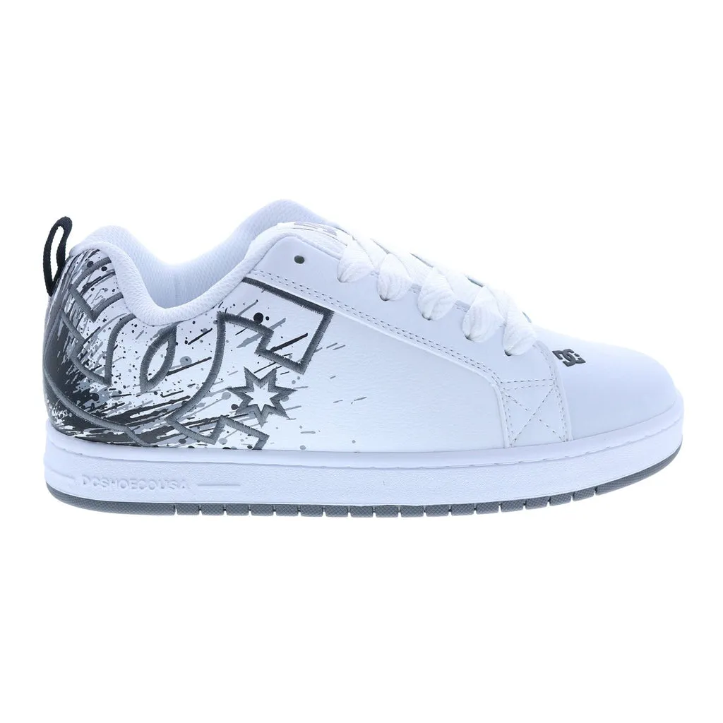 DC Court Graffik 300529-WPT White Leather Skate Sneakers