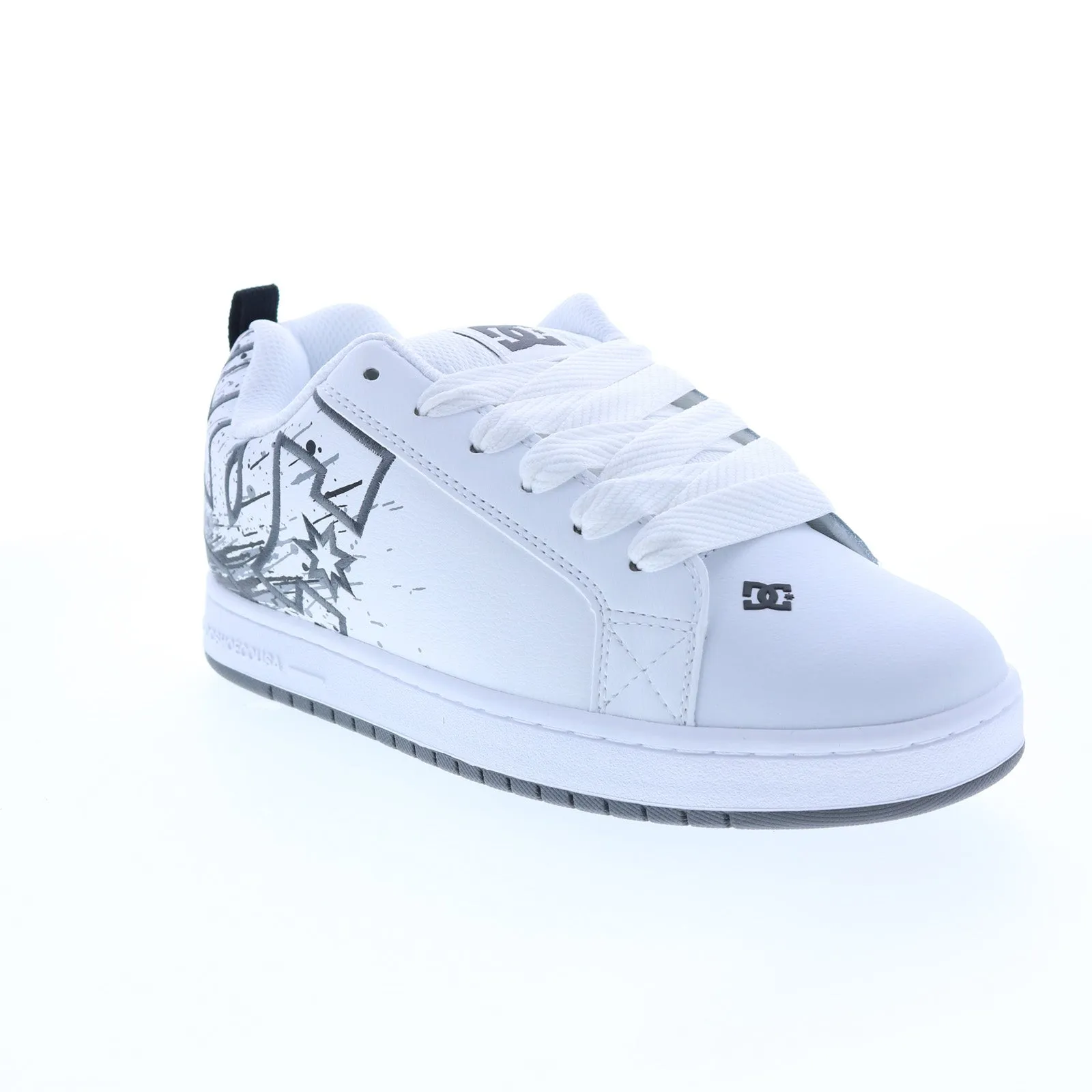 DC Court Graffik 300529-WPT White Leather Skate Sneakers