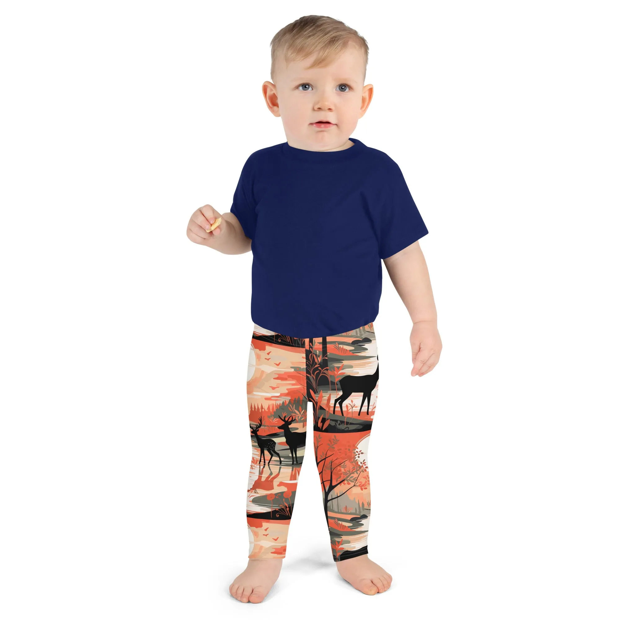 Deer Forest Boys' Athletic Leggings: Nature Inspired Active Wear.