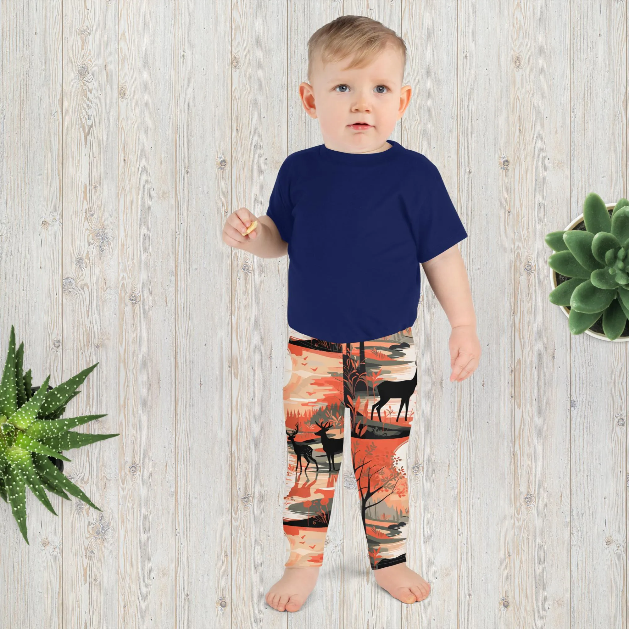 Deer Forest Boys' Athletic Leggings: Nature Inspired Active Wear.