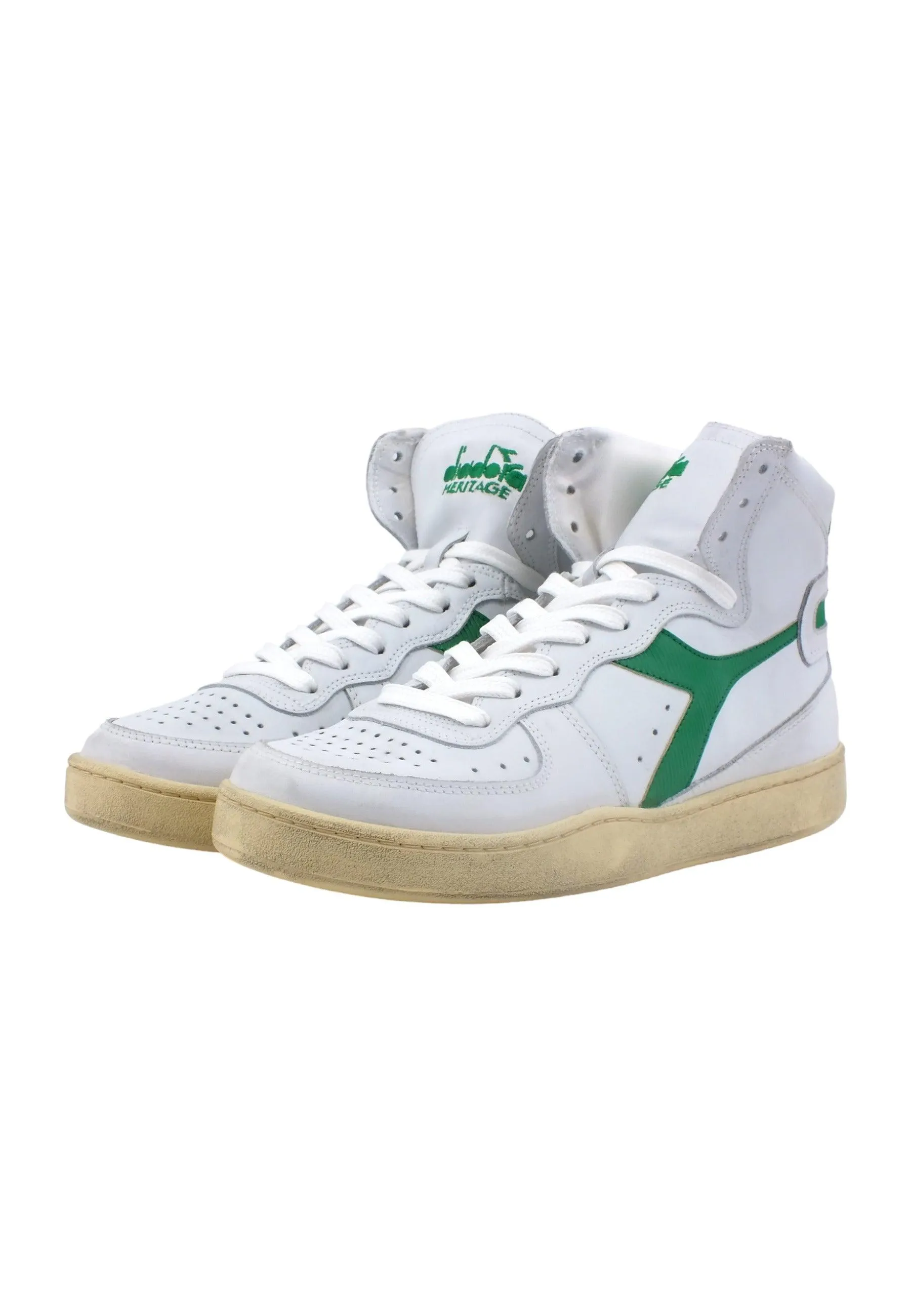 DIADORA White Green Used Sneaker Men 201.15856901C6834