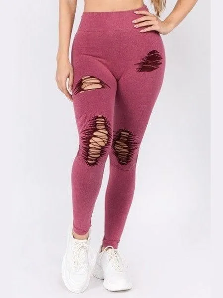 Distressed High Waisted Leggings