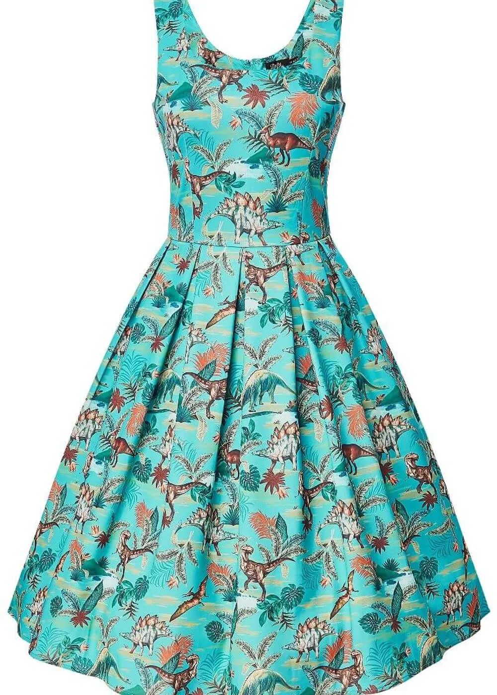 Green Dolly & Dotty 50s Swing Dress Amanda Dinosaur