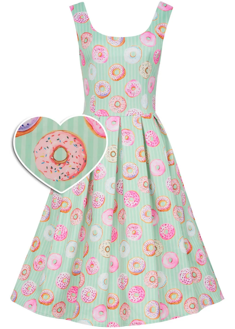 Mint Dolly & Dotty Swing Dress Amanda Donut for 50s Tea