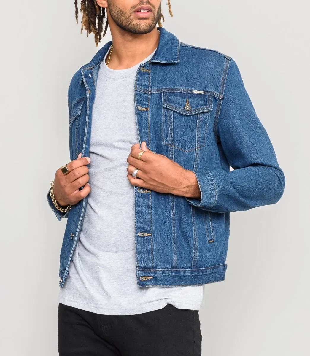 Stonewash Blue Denim Western Trucker Jacket Duke