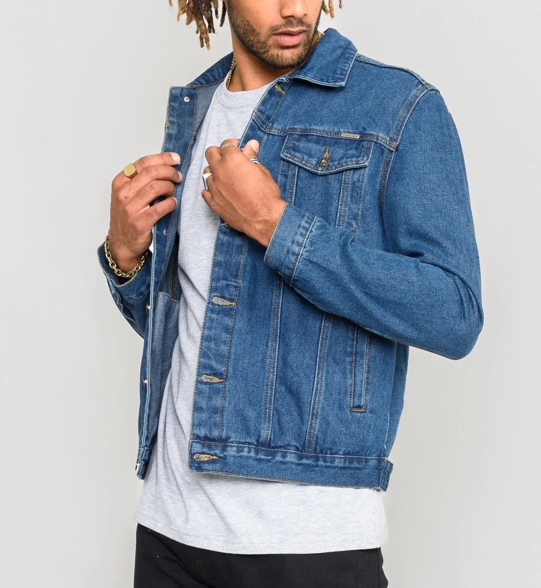 Stonewash Blue Denim Western Trucker Jacket Duke