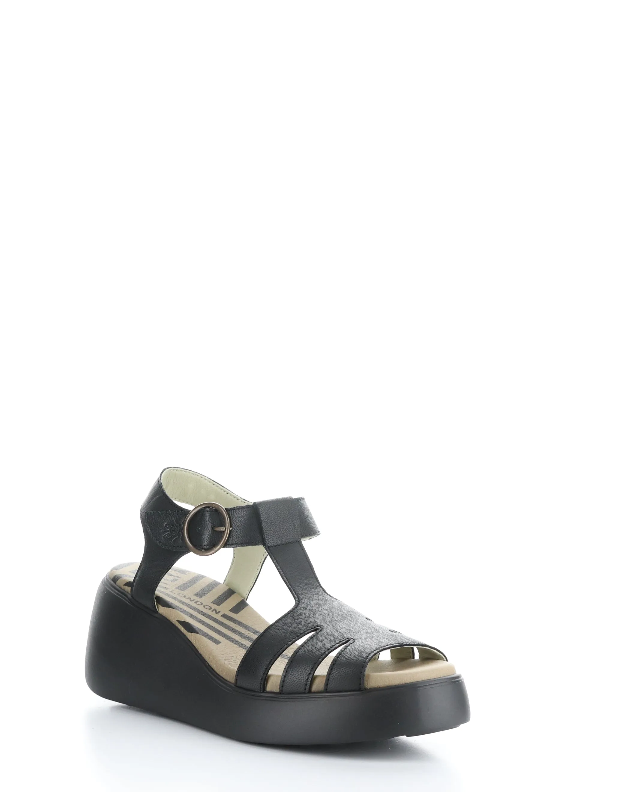 DUMA955FLY 000 BLACK Women's Round Toe Sandals