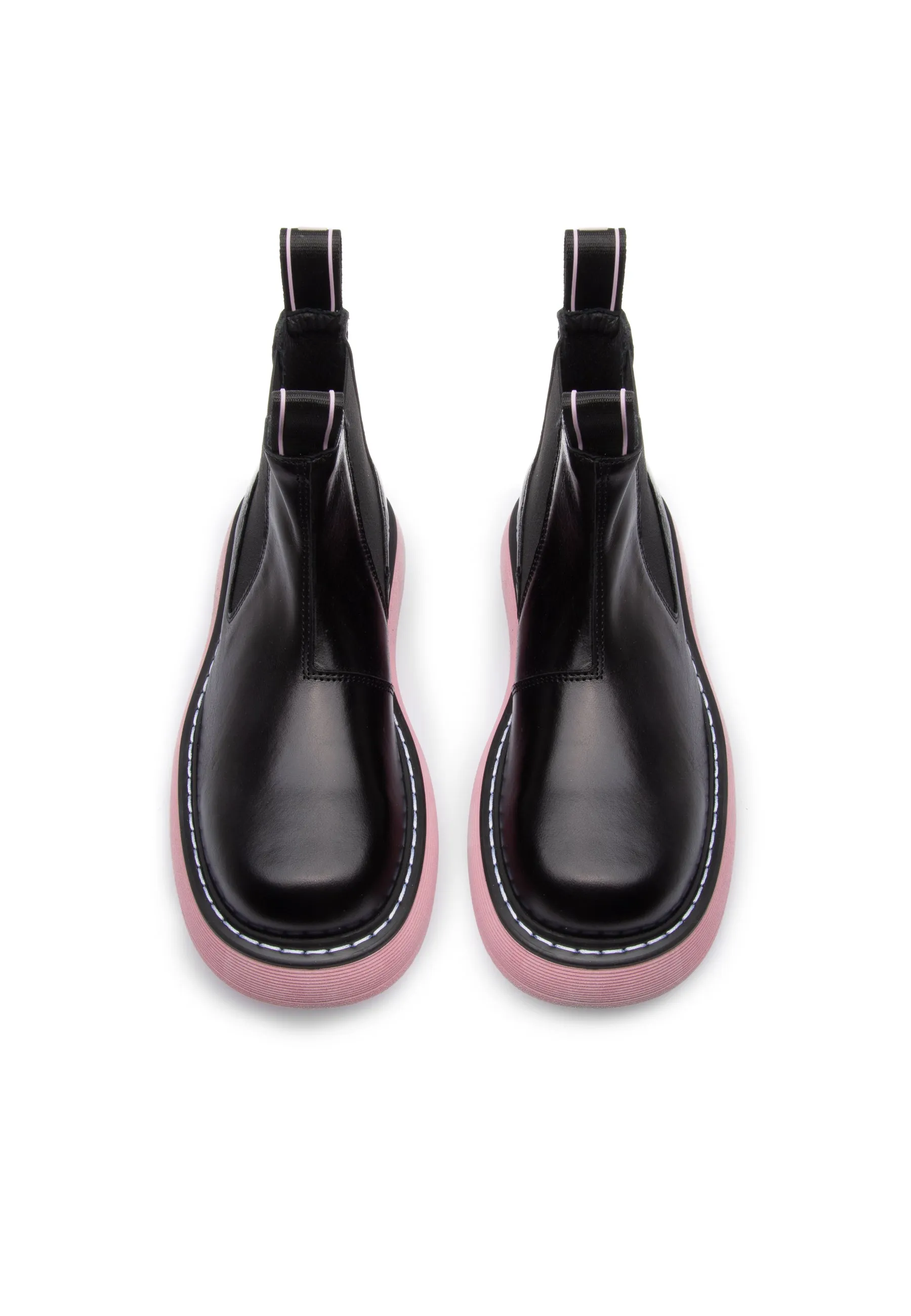 Ella Black Pink Chelsea Boots in Leather - Shop Now for Stylish Footwear