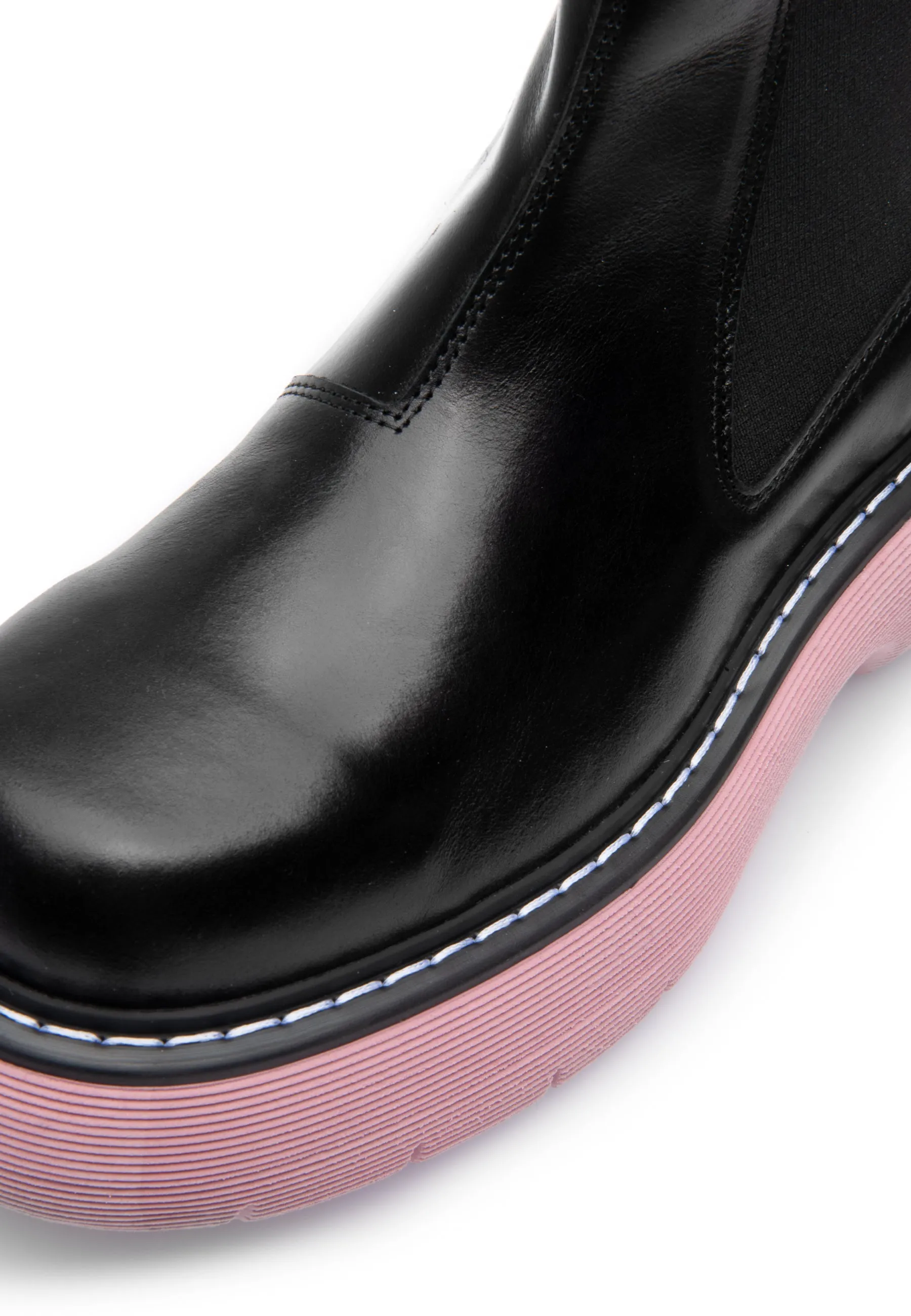 Ella Black Pink Chelsea Boots in Leather - Shop Now for Stylish Footwear