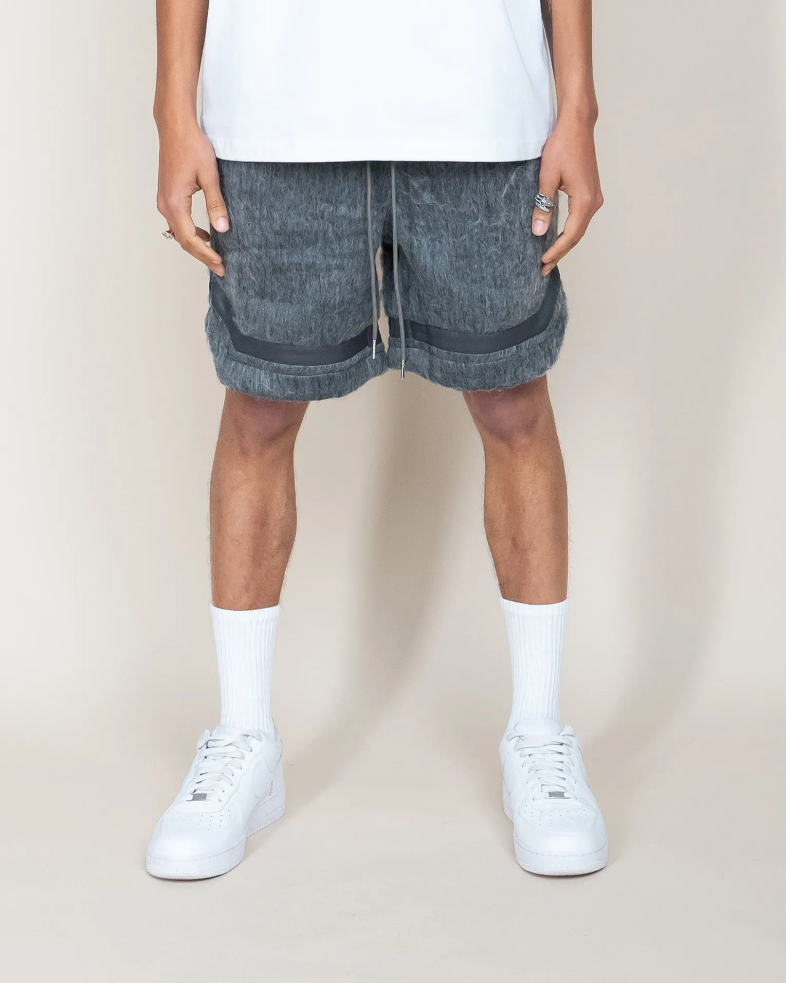 EPTM Mohair Shorts in Charcoal