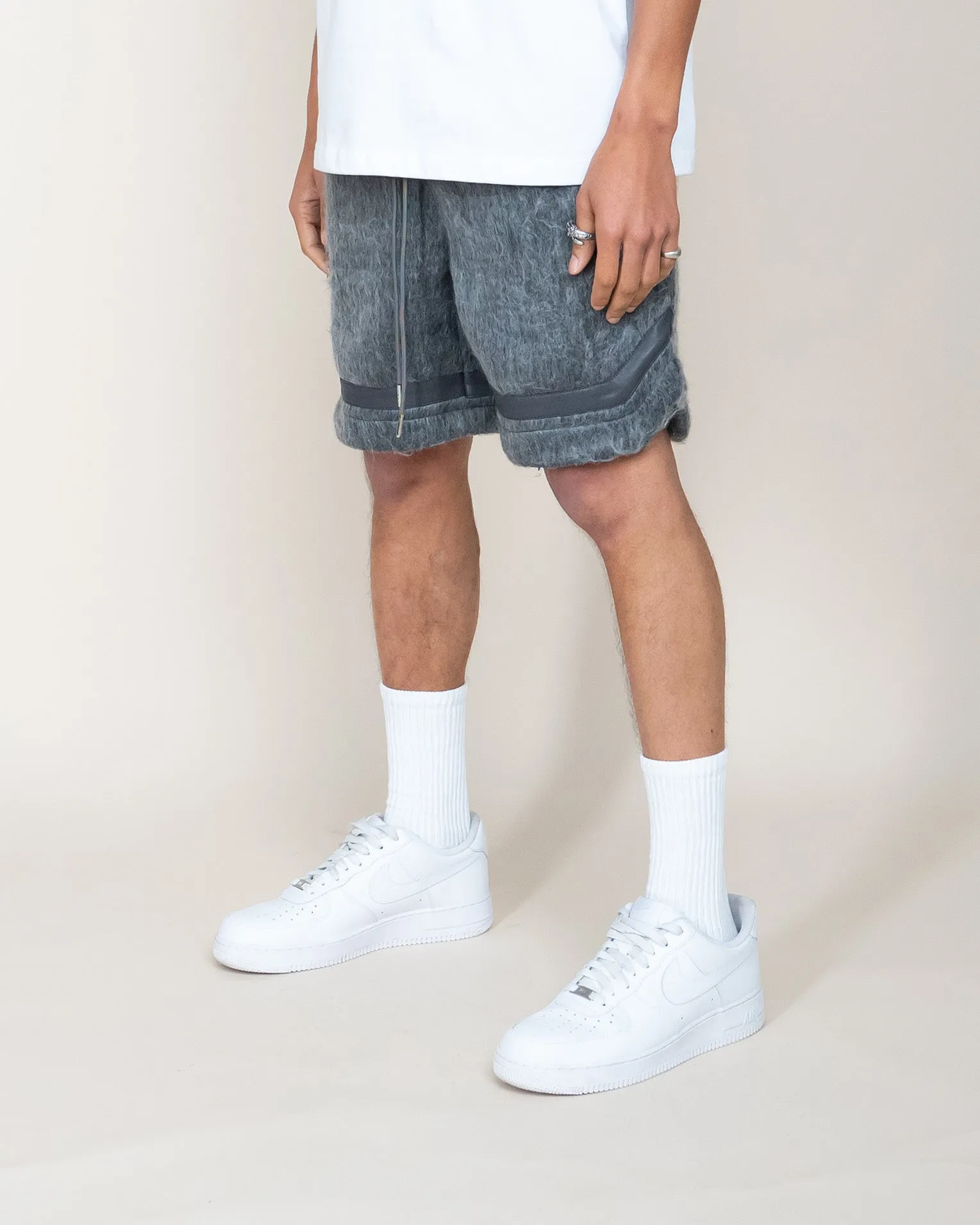 EPTM Mohair Shorts in Charcoal