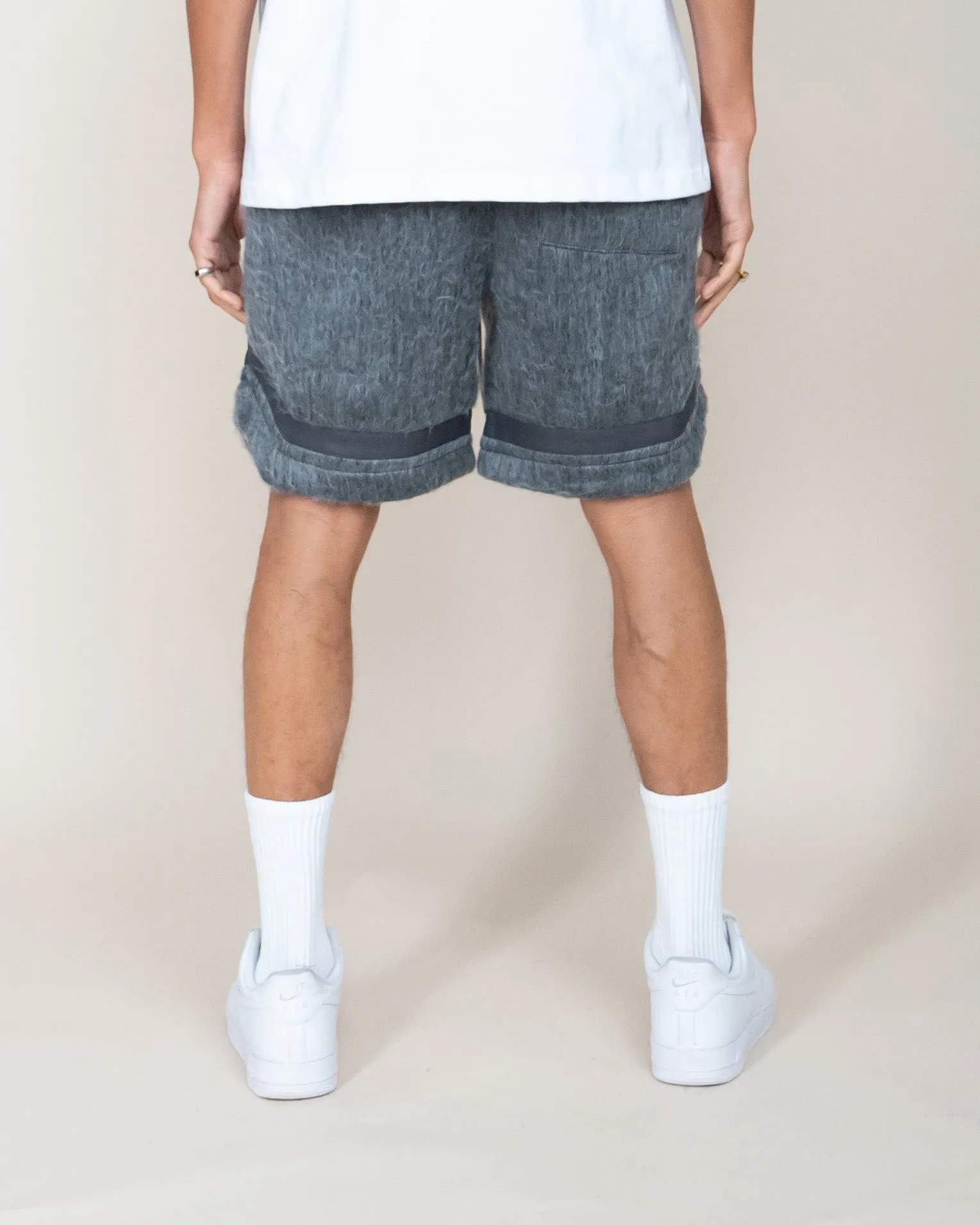 EPTM Mohair Shorts in Charcoal