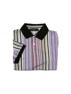 Etro Men's Multicolor Striped Brown Polo - Art. 121844035 801