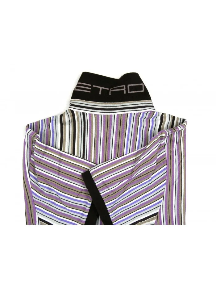 Etro Men's Multicolor Striped Brown Polo - Art. 121844035 801