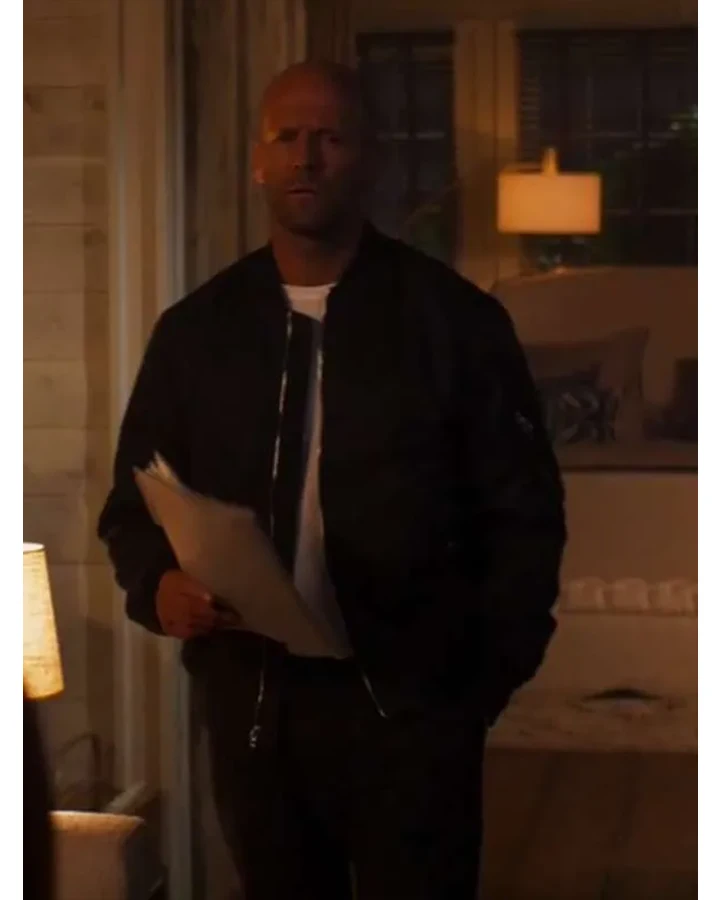 Jason Statham Black Bomber Jacket