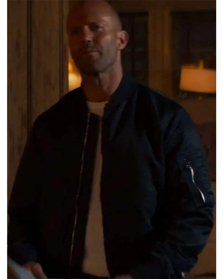 Jason Statham Black Bomber Jacket