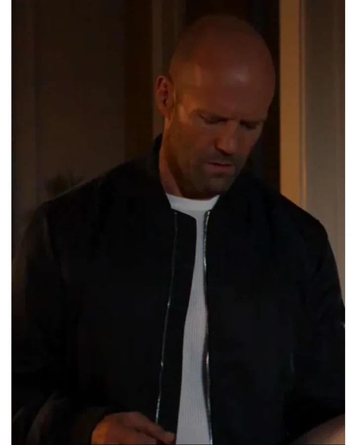 Jason Statham Black Bomber Jacket