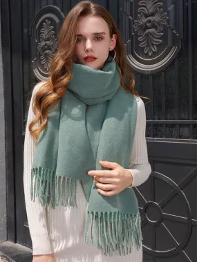 Fashionable Reversible Scarf in Solid Color with Fringe - Chic Scarves