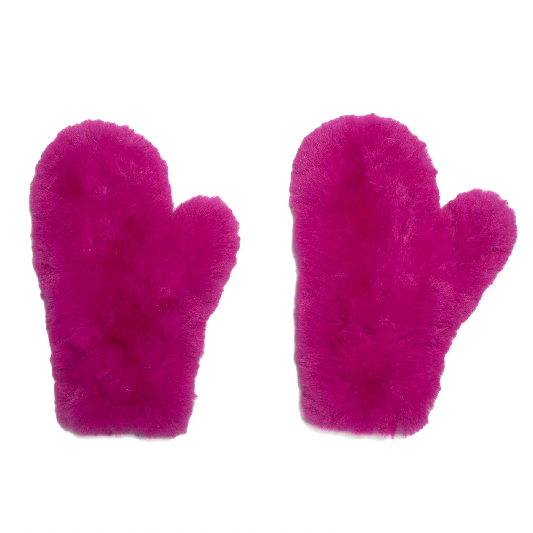 Faux Fur Mittens with Signature Knitted Design.