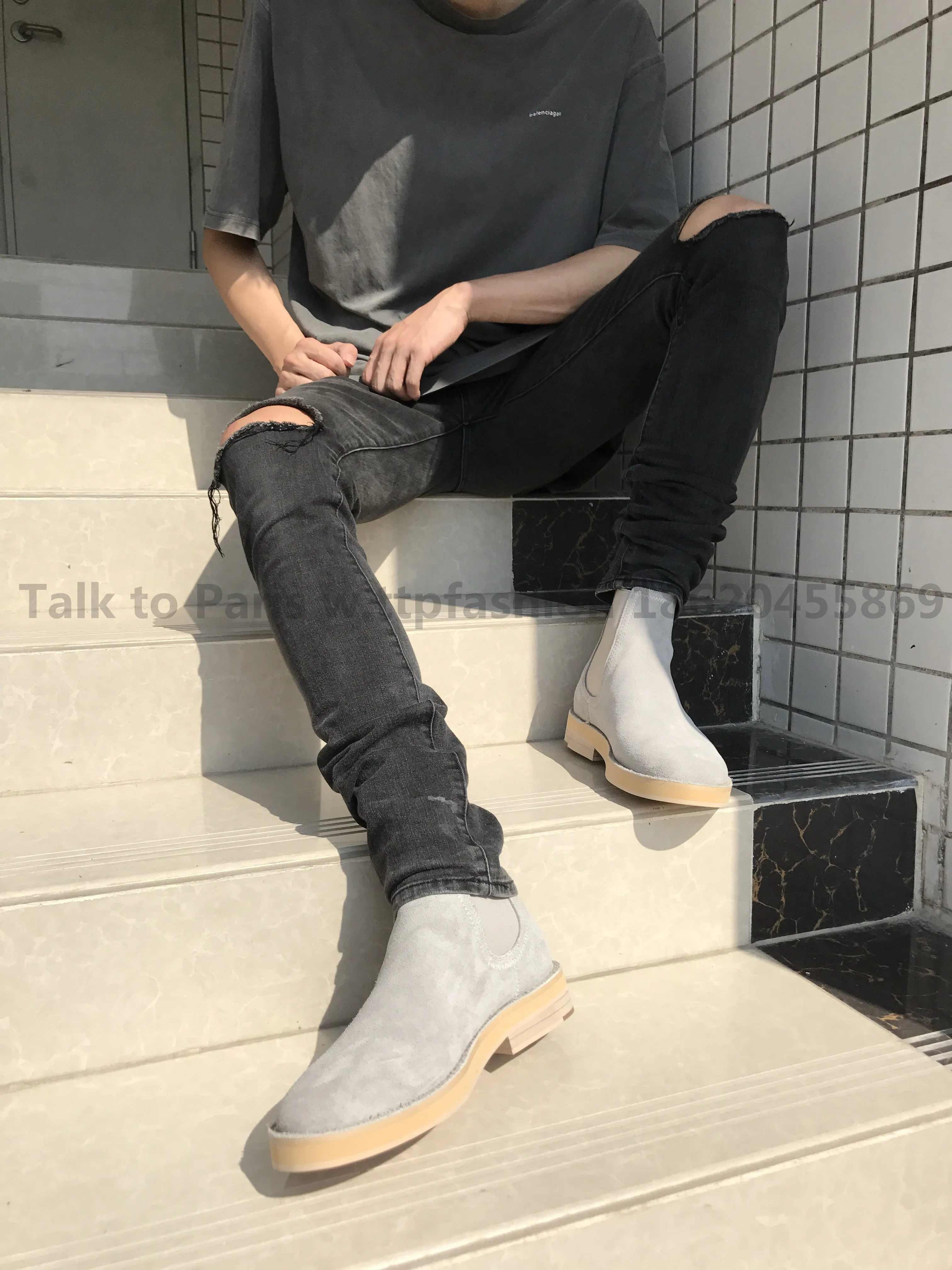 Fear of God Chelsea Boots Season 6 Yeezy High-Top Leather Boots by Kanye West