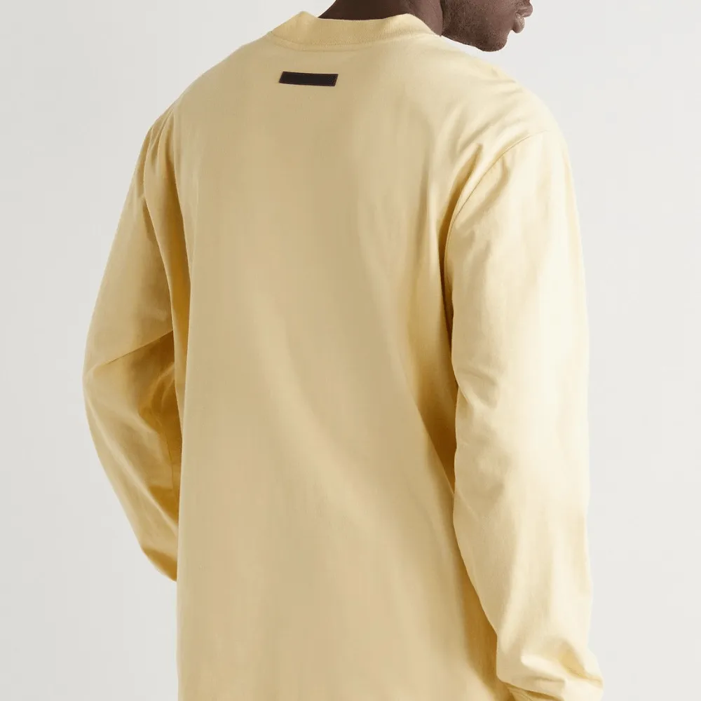 Fear of God ESSENTIALS Long Sleeve Tee with Appliquéd Logo Print