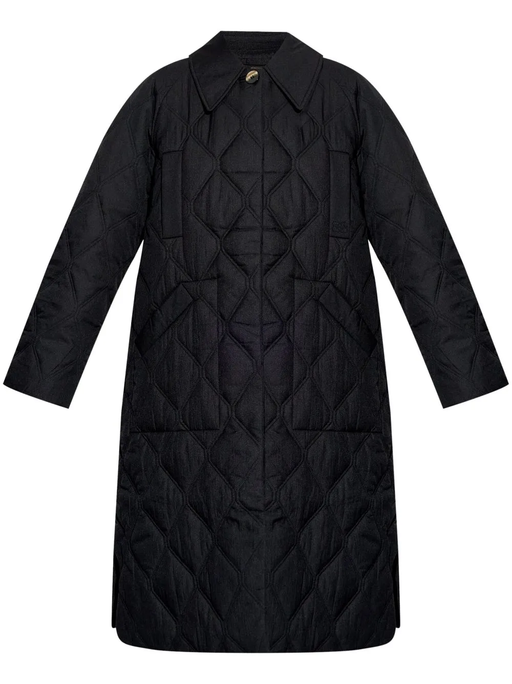 GANNI Quilted Midi Coat