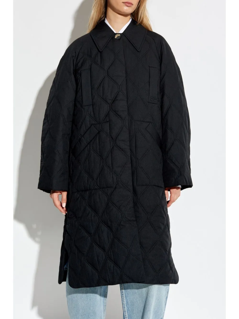 GANNI Quilted Midi Coat