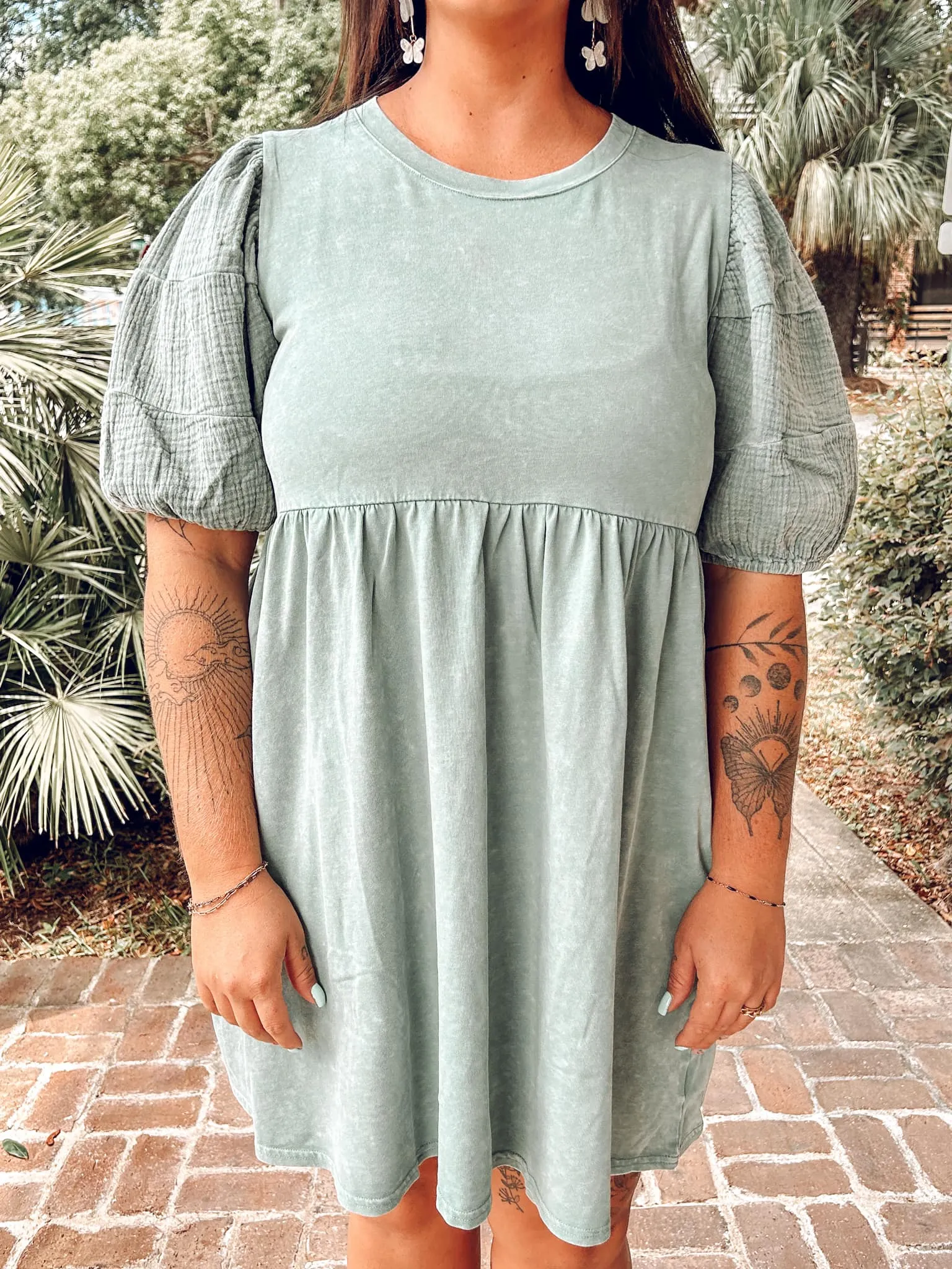 Sage Garden Washed Mini Dress