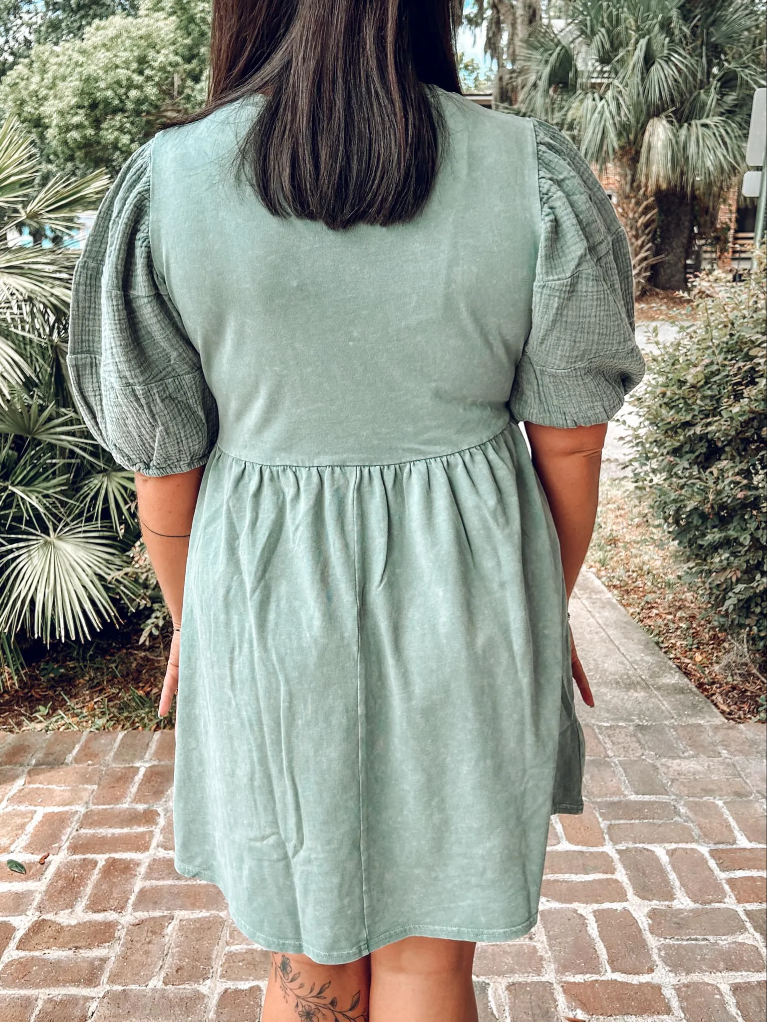 Sage Garden Washed Mini Dress