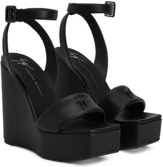 Meissa 130mm Platform Sandals by Giuseppe Zanotti in Black