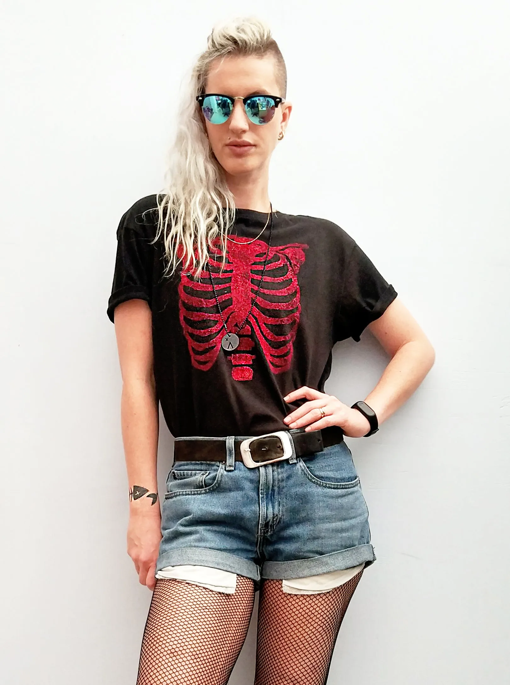 Glitter Ribcage Print Unisex T-shirt