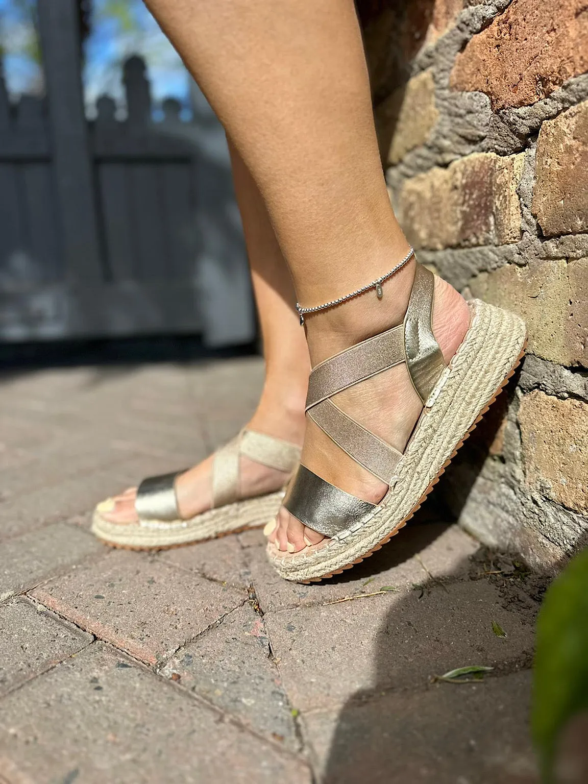 Gold Strappy Sandal