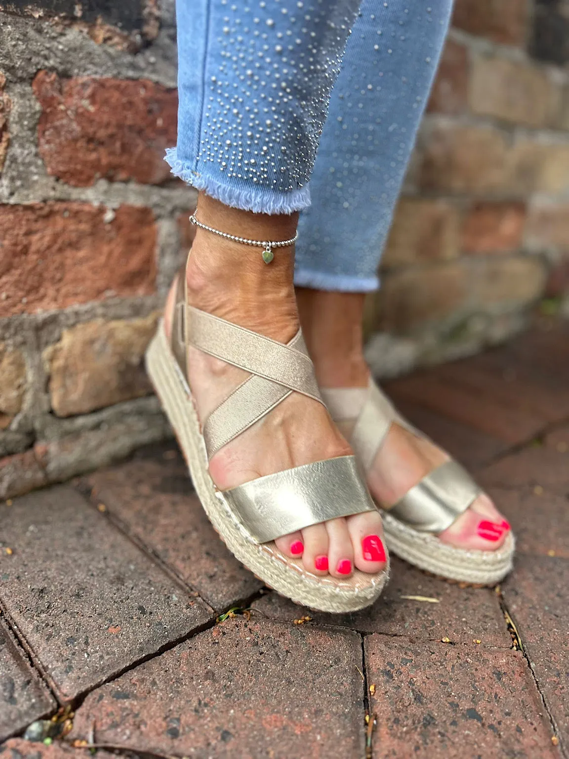 Gold Strappy Sandal