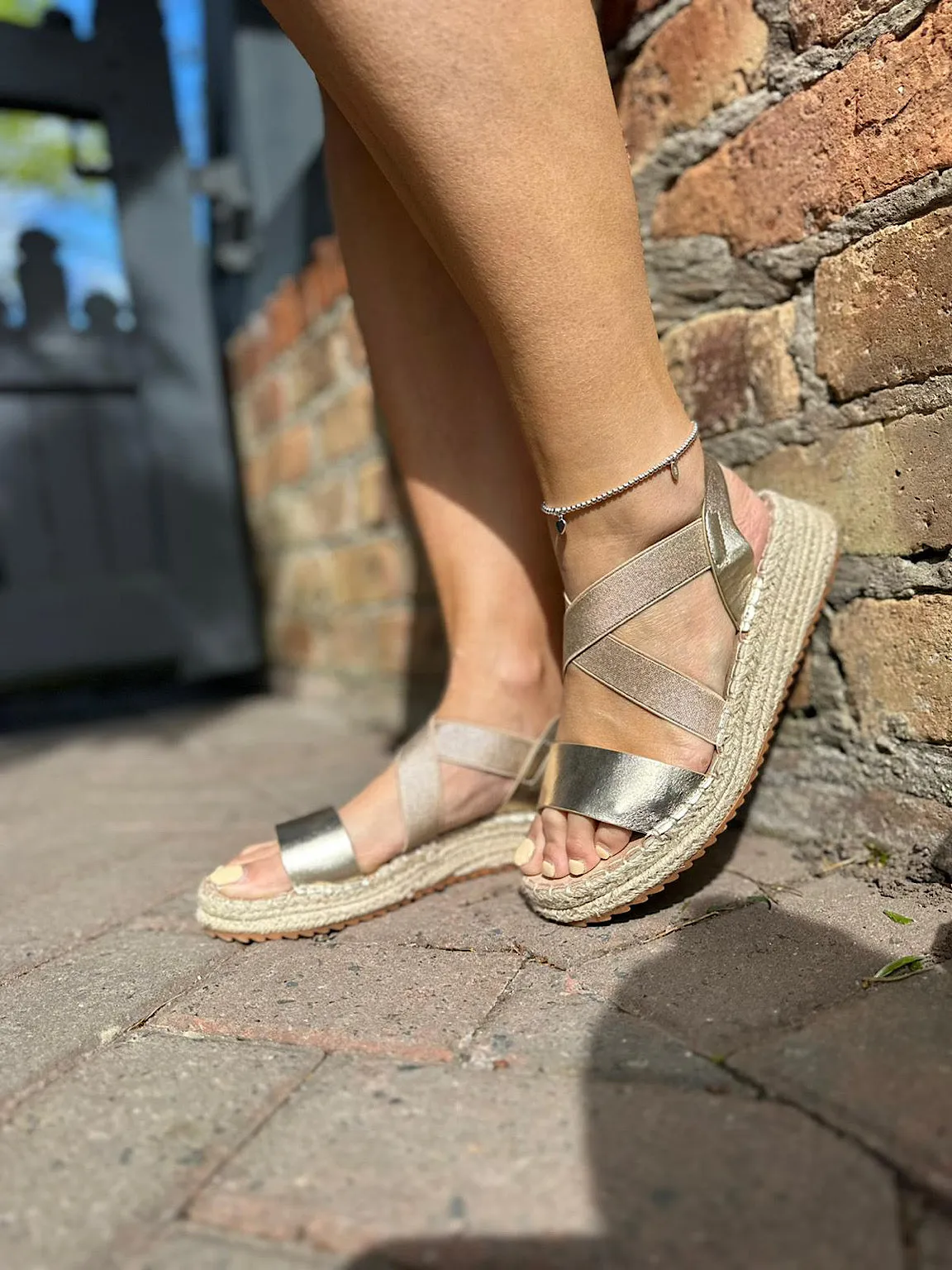 Gold Strappy Sandal